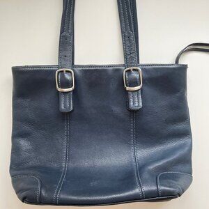 Vintage Tignanello Navy Leather Shoulder Bag